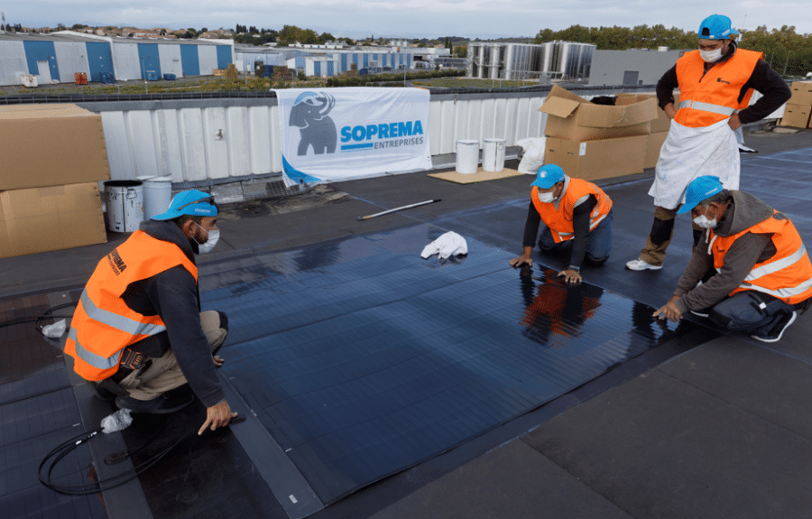SOPREMA Entreprises mandatée pour la réalisation de toitures en solaire souple